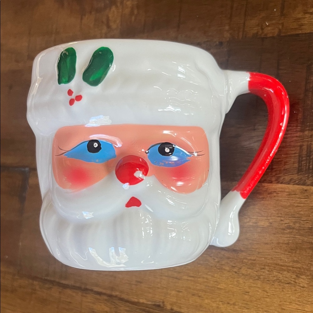 Vintage 1960’s Santa Claus Ceramic Mug with Red Handle